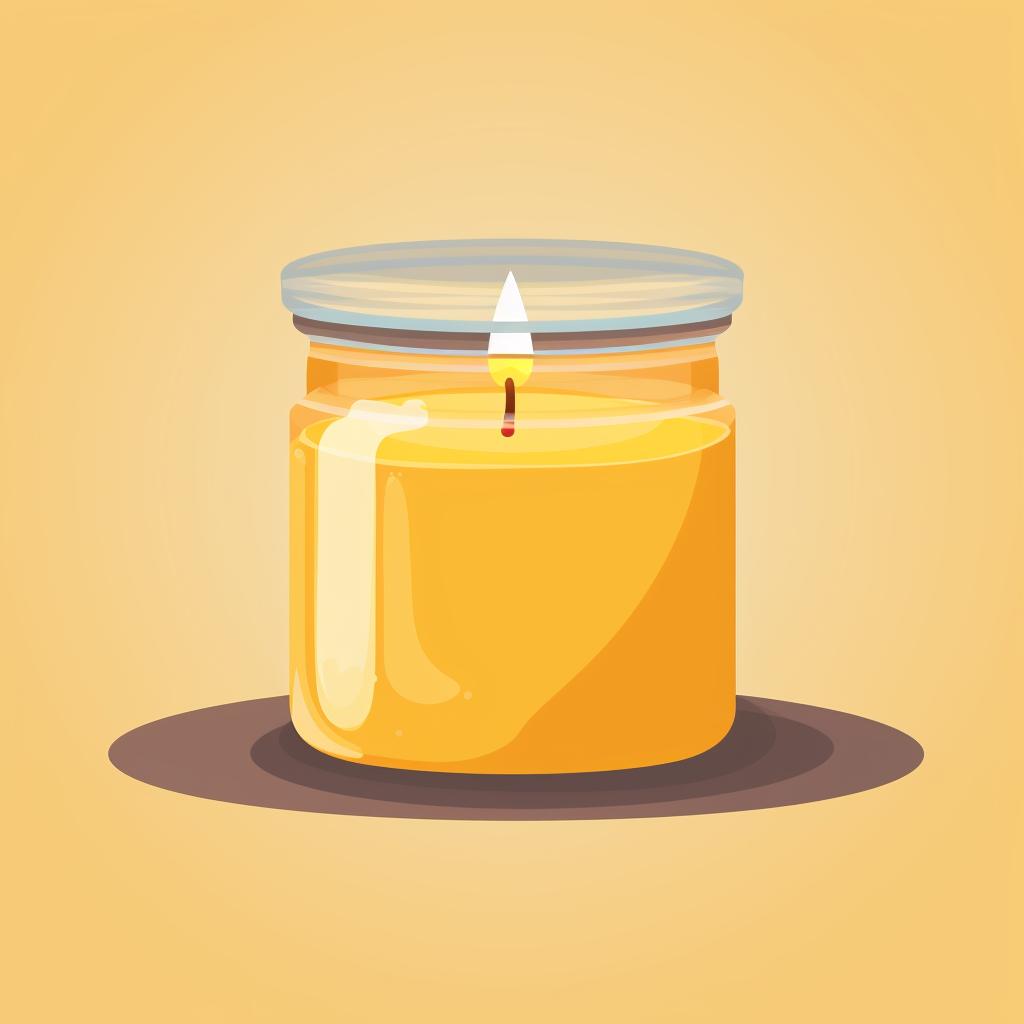 Airtight container filled with candle wax