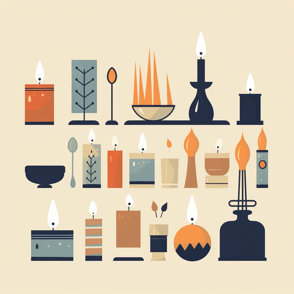 A collection of candle making materials