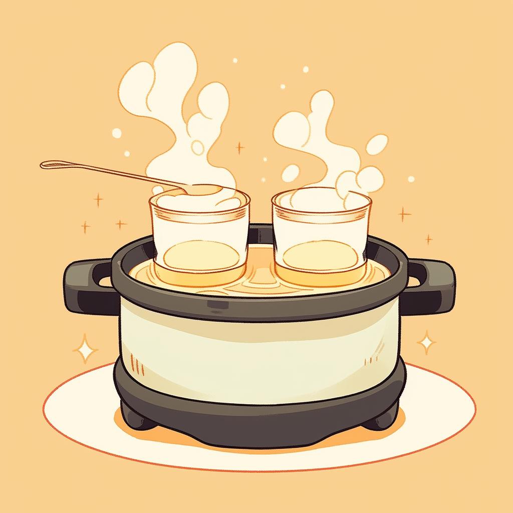 Soy wax melting in a double boiler